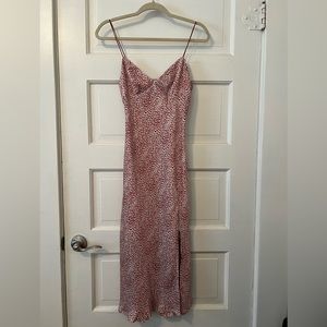 Petal + Pup red midi dress with left leg slit. Size 6.